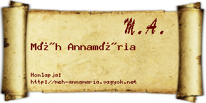 Méh Annamária névjegykártya
